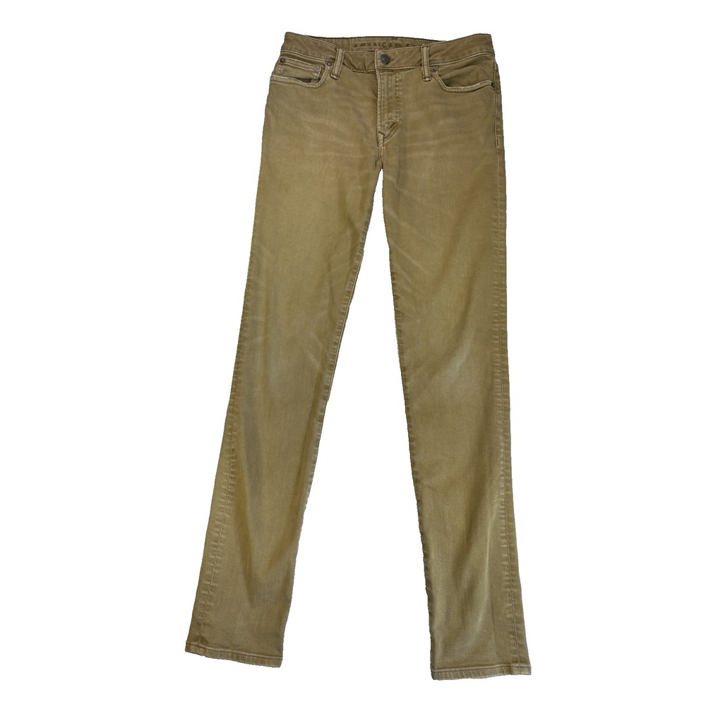 American Eagle Men's 30X34 Slim Fit Brown Jeans Urban Streetwear Neutral Preppy